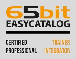 Badge partenaire 65bit : formateur certifié et intégrateur professionnel EasyCatalog